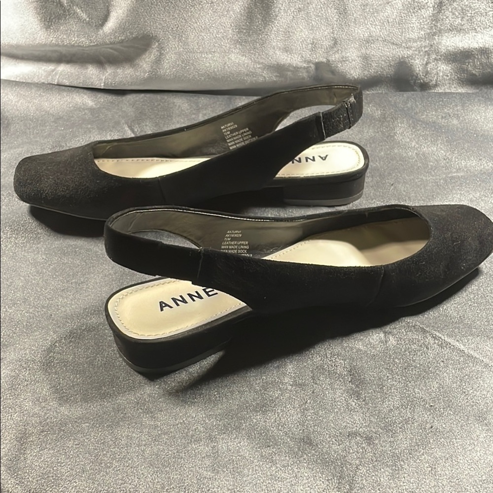 Anne Klein Black Flat Slingback with Classic Design